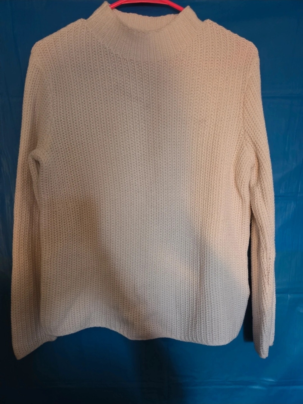 J. Crew Cream Turtleneck Ribbed Knit Sweater